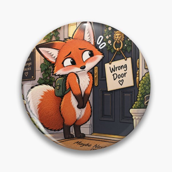 Item preview, Wrong Door Funny Fox Cute Animal Humor designed and sold by Genzfirevibes.