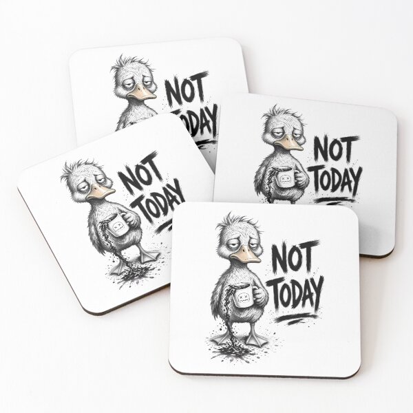 Item preview, Tired Duck Spilling Coffee Not Today designed and sold by Linework Studio.