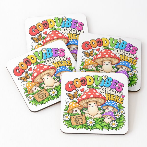 Item preview, Good Vibes Grow Here - Cute Mushroom Garden designed and sold by Myra365Art.