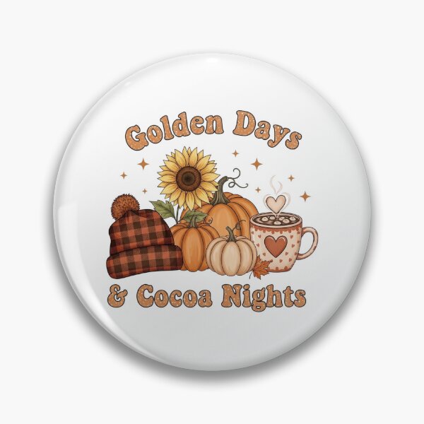 Item preview, Golden Days Cocoa Nights Autumn Pumpkin Hot Chocolate Graphic designed and sold by FestivityFinds.