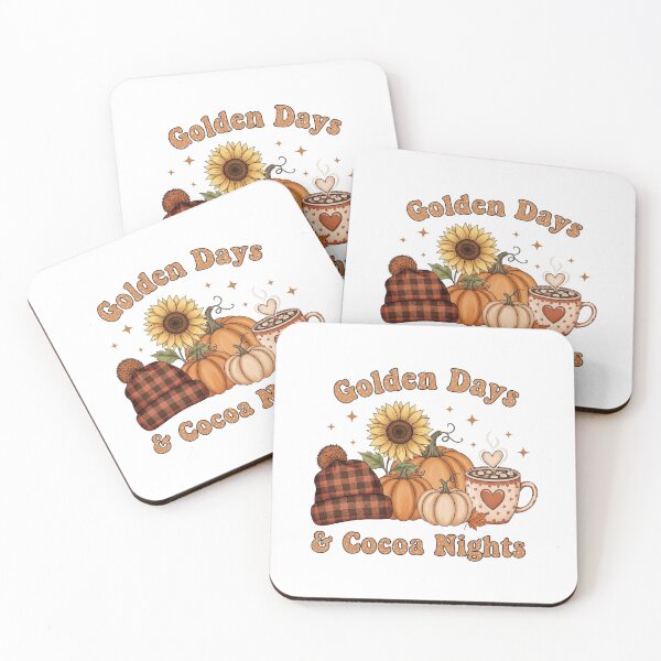 Item preview, Golden Days Cocoa Nights Autumn Pumpkin Hot Chocolate Graphic designed and sold by FestivityFinds.
