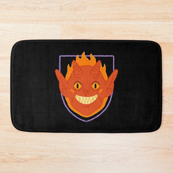 Item preview, Retro Red Devil Flaming Shield Vintage Halloween Graphic designed and sold by FestivityFinds.