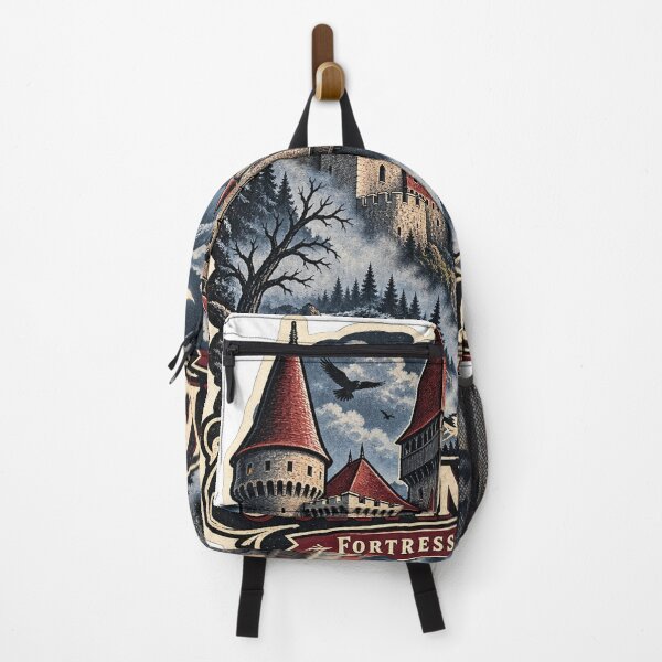 Item preview, Corvin Castle Fortress in the Mist – Vintage Gothic Travel Sticker designed and sold by ChicClicker.