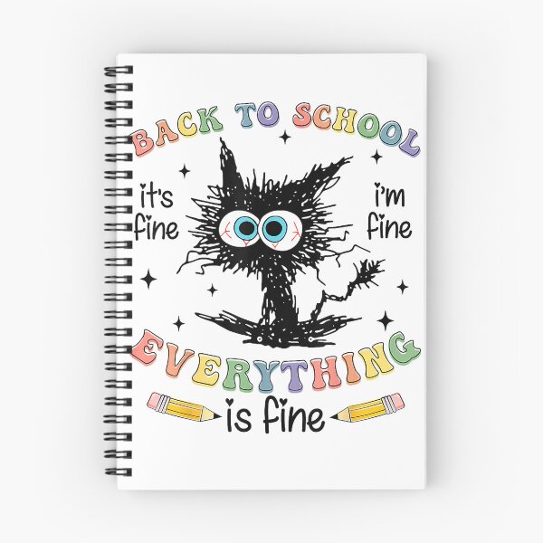 Item preview, Black Cat Back to School Its Fine Im Fine Everything is Fine T-Shirt designed and sold by i-m-p-e-x.