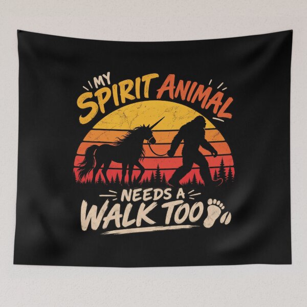 Item preview, My Spirit Animal Needs a Walk Too | Bigfoot Unicorn Cryptid designed and sold by Qudkin.