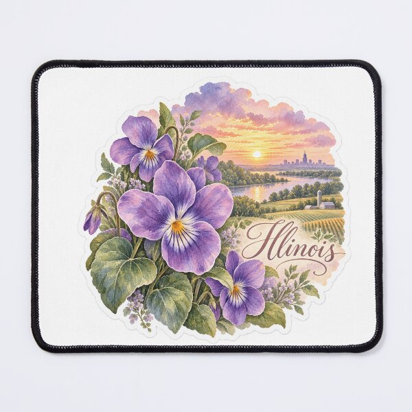 Item preview, Illinois Violets Prairie River Sunset designed and sold by Whimspired By Paxx.