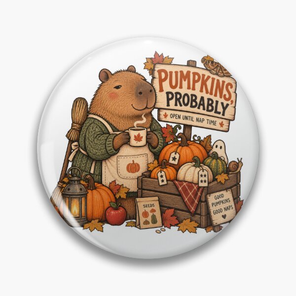 Item preview, Pumpkins Probably Cozy Capybara Fall Market designed and sold by Trendy-Artistry.
