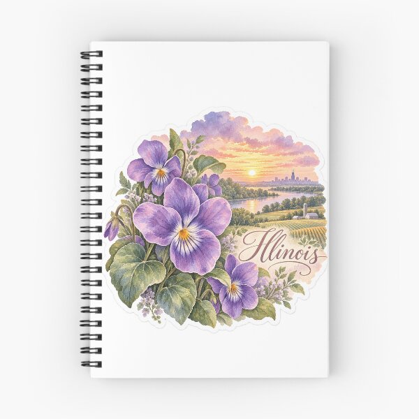 Item preview, Illinois Violets Prairie River Sunset designed and sold by Whimspired By Paxx.