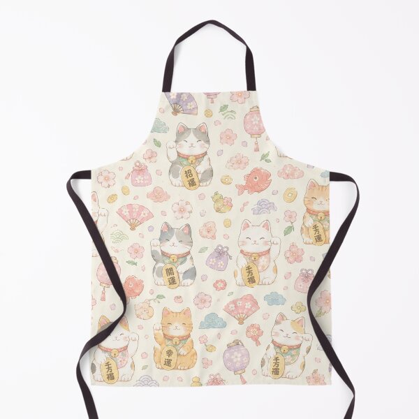 Item preview, Cute Japanese Maneki Neko Lucky Cat Watercolor Pattern designed and sold by Skyrocketz.