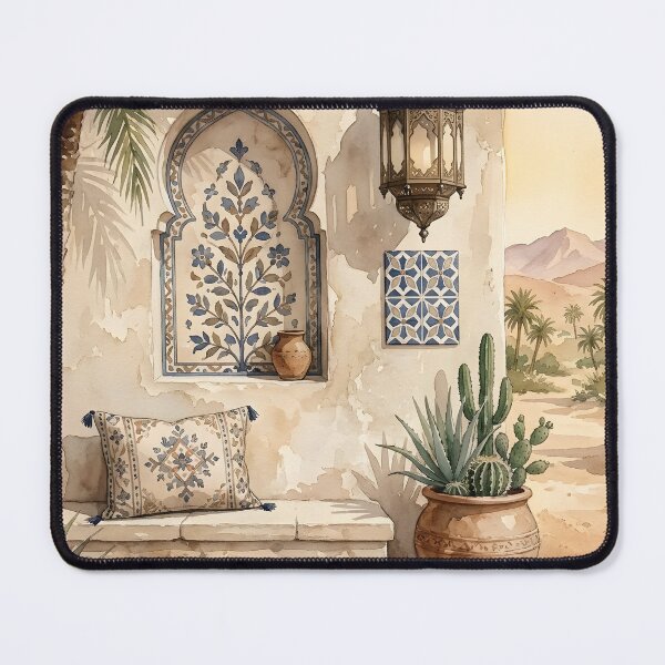 Item preview, Moroccan Desert Oasis – Boho Watercolor Wall Art designed and sold by LinaDesign Store.