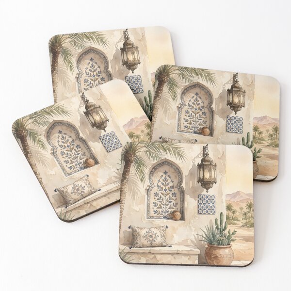 Item preview, Moroccan Desert Oasis – Boho Watercolor Wall Art designed and sold by LinaDesign Store.