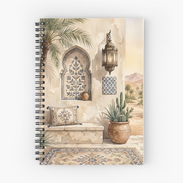 Item preview, Moroccan Desert Oasis – Boho Watercolor Wall Art designed and sold by LinaDesign Store.