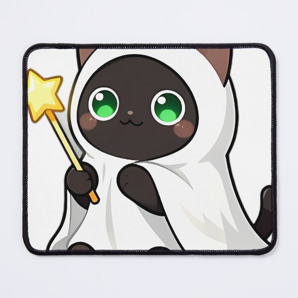 Item preview, Cute Black Cat Ghost with Golden Star Wand designed and sold by pumsquare.