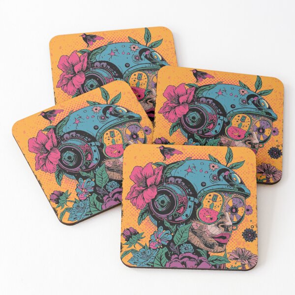 Item preview, Floral Pilot Art: Dark Aviator Steampunk Portrait designed and sold by  Mythical Entanglement.