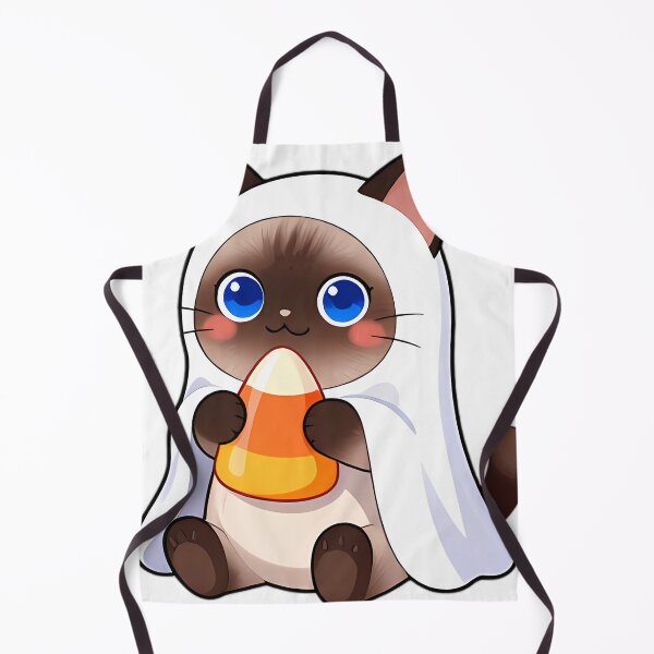 Item preview, Cute Siamese Ghost Kitten with Giant Candy Corn designed and sold by pumsquare.