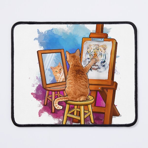 Item preview, Cat Painting Lion Artistic Animals Lover Graphic Novelty T-Shirt designed and sold by Cafe18.