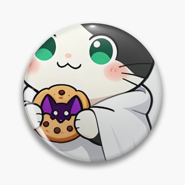 Item preview, Cute Tuxedo Ghost Kitten with Frosted Bat Cookie designed and sold by pumsquare.