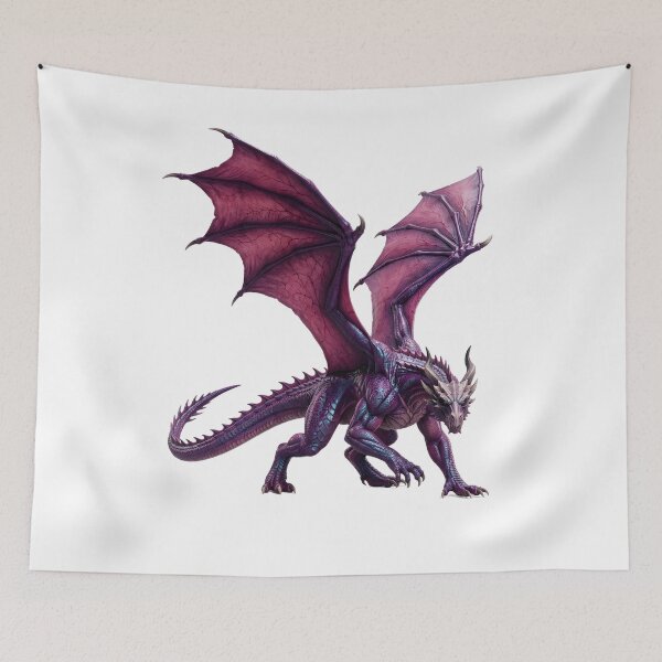 Item preview, Purple Dragon Warrior - Fierce Mythical Creature Art designed and sold by DragonSerpent Ink.
