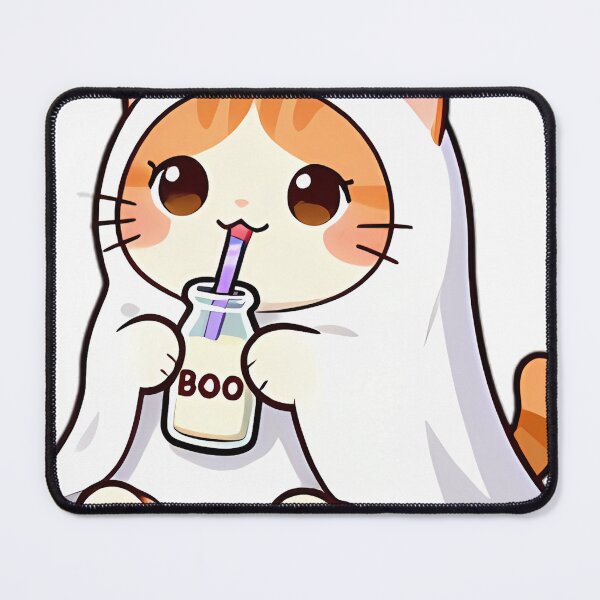 Item preview, Cute Munchkin Ghost Kitten with Spooky Boo Milk Bottle designed and sold by pumsquare.