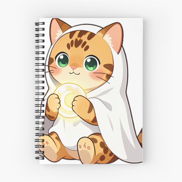 Item preview, Cute Bengal Ghost Kitten with Glowing Crescent Moon Orb designed and sold by pumsquare.