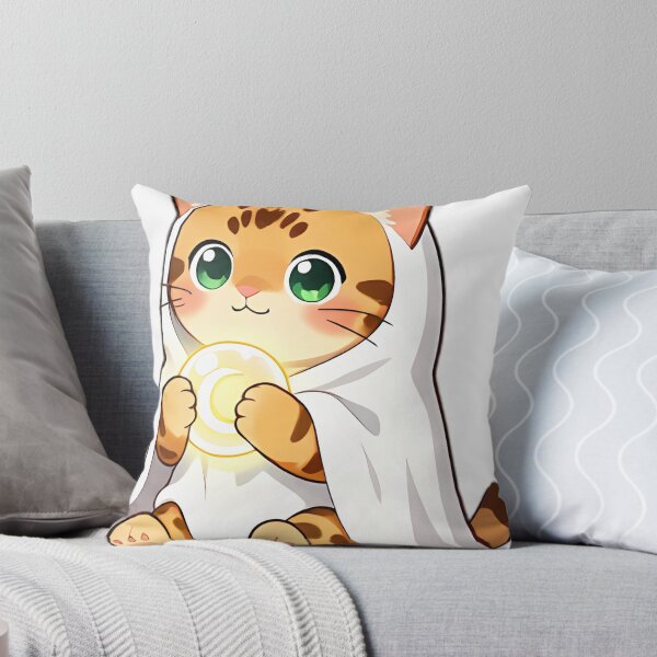 Item preview, Cute Bengal Ghost Kitten with Glowing Crescent Moon Orb designed and sold by pumsquare.