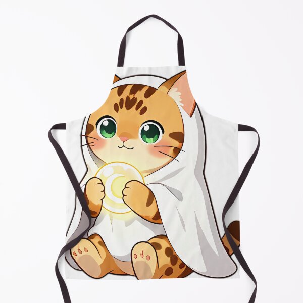 Item preview, Cute Bengal Ghost Kitten with Glowing Crescent Moon Orb designed and sold by pumsquare.
