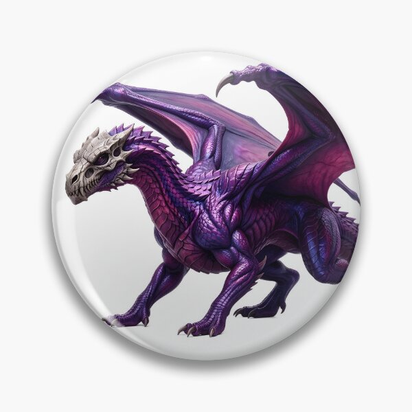 Item preview, Majestic Purple Dragon - Fantasy Creature Wall Art designed and sold by DragonSerpent Ink.