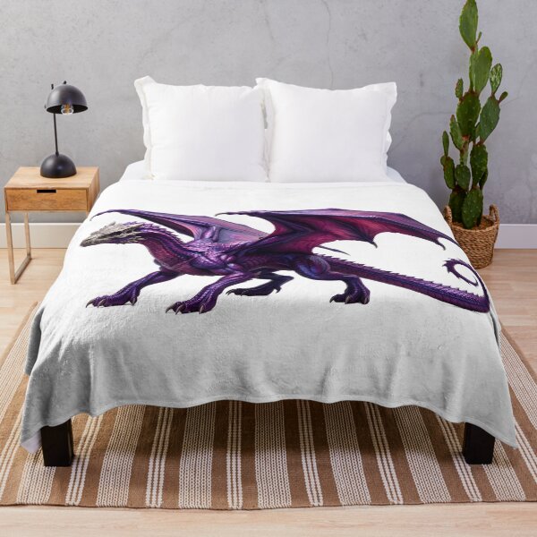 Item preview, Majestic Purple Dragon - Fantasy Creature Wall Art designed and sold by DragonSerpent Ink.