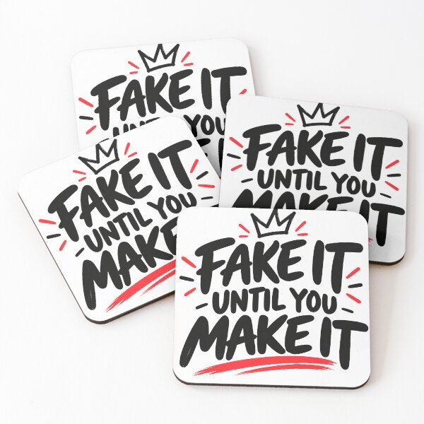 Artikelvorschau, Tu so, als ob du es könntest, bis du es kannst – Design mit einem mutigen Motivationszitat entworfen und verkauft von Lovestickerco.