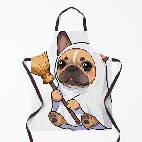 Item preview, Cute French Bulldog Puppy Ghost with Witch Broom designed and sold by pumsquare.