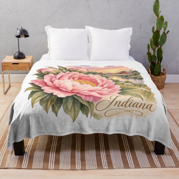 Item preview, Indiana Peonies Country River Sunset designed and sold by Whimspired By Paxx.