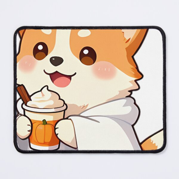 Item preview, Cute Corgi Puppy Ghost with Pumpkin Spice Latte designed and sold by pumsquare.