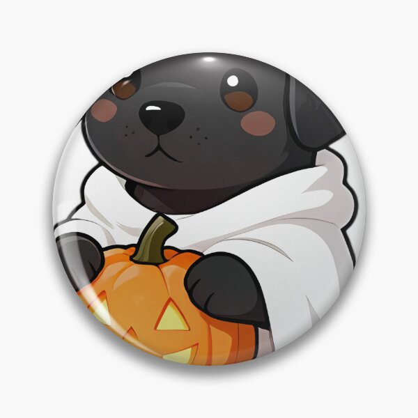 Item preview, Cute Black Labrador Puppy Ghost with Glowing Jack-o-Lantern designed and sold by pumsquare.