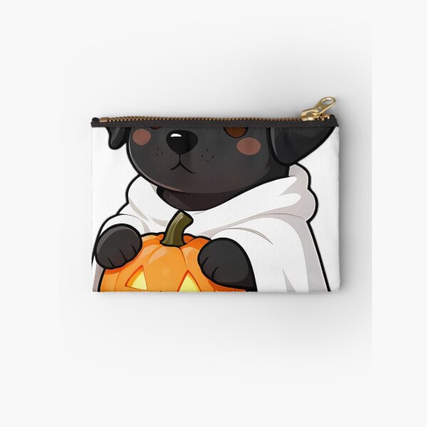 Item preview, Cute Black Labrador Puppy Ghost with Glowing Jack-o-Lantern designed and sold by pumsquare.
