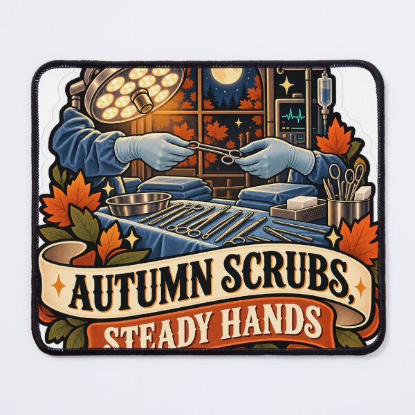 Artikelvorschau, Herbstliche OP-Kleidung, Steady Hands OP-Techniker entworfen und verkauft von supertae.