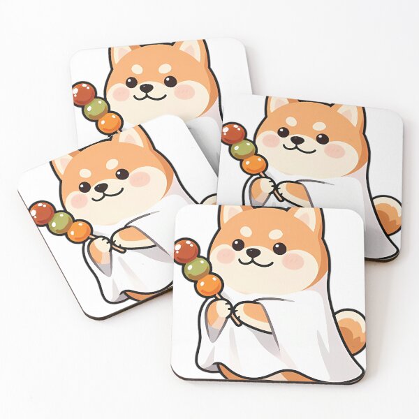 Item preview, Cute Shiba Inu Puppy Ghost with Autumn Dango Skewer designed and sold by pumsquare.