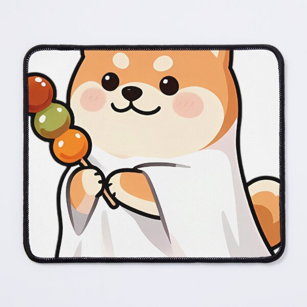 Item preview, Cute Shiba Inu Puppy Ghost with Autumn Dango Skewer designed and sold by pumsquare.