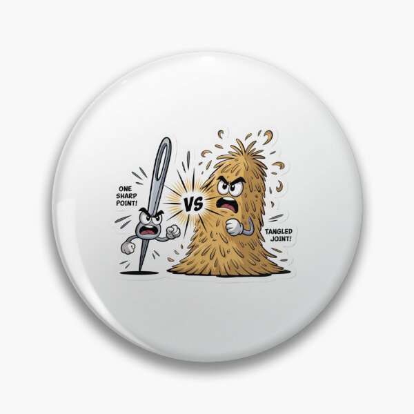 Item preview, Sewing Needle Versus Hay Pile Scale Sticker designed and sold by Imaginarium of Chaos falcon88 .