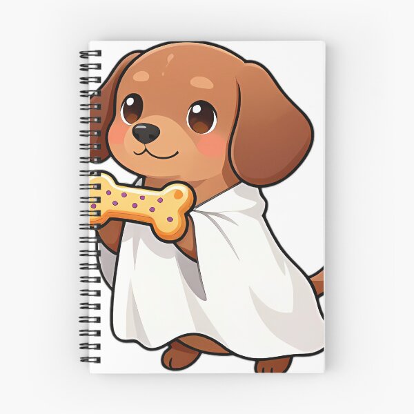 Item preview, Cute Dachshund Puppy Ghost with Long Spooky Bone Biscuit designed and sold by pumsquare.