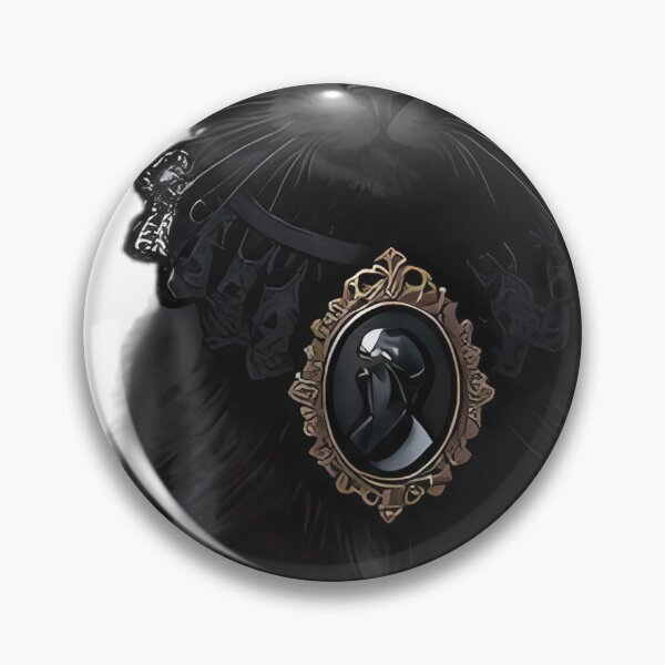 Item preview, Gothic Black Kitten Mourning Cameo designed and sold by IllumeInk.