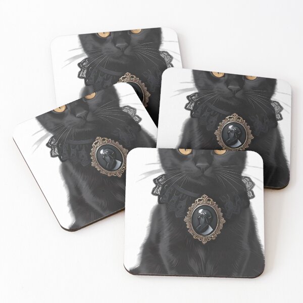 Item preview, Gothic Black Kitten Mourning Cameo designed and sold by IllumeInk.