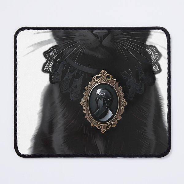 Item preview, Gothic Black Kitten Mourning Cameo designed and sold by IllumeInk.