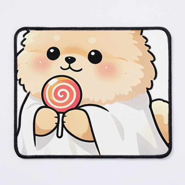 Item preview, Cute Pomeranian Puppy Ghost with Giant Candy Corn Swirl designed and sold by pumsquare.