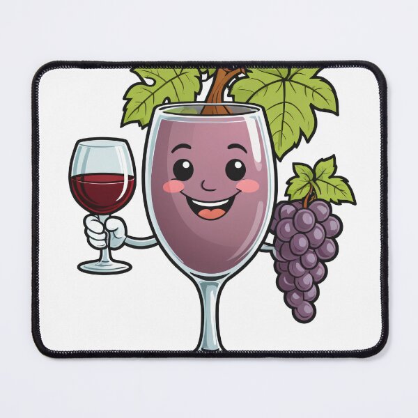 Item preview, Cute Wine Glass Character with Grapes Dynamic Action Pose – Wine lover gift designed and sold by michallechowicz.