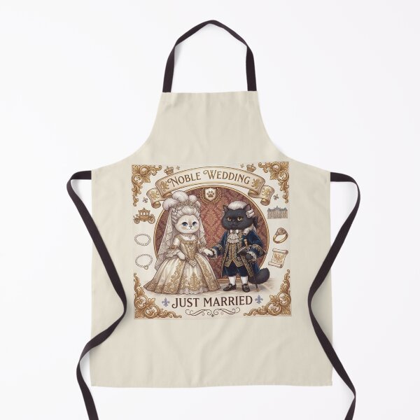 Item preview, Royal Aristocrat Cats Wedding "Noble Wedding" Just Married Baroque Design designed and sold by PetalsPaws.