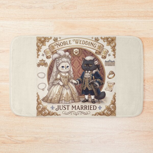 Item preview, Royal Aristocrat Cats Wedding "Noble Wedding" Just Married Baroque Design designed and sold by PetalsPaws.