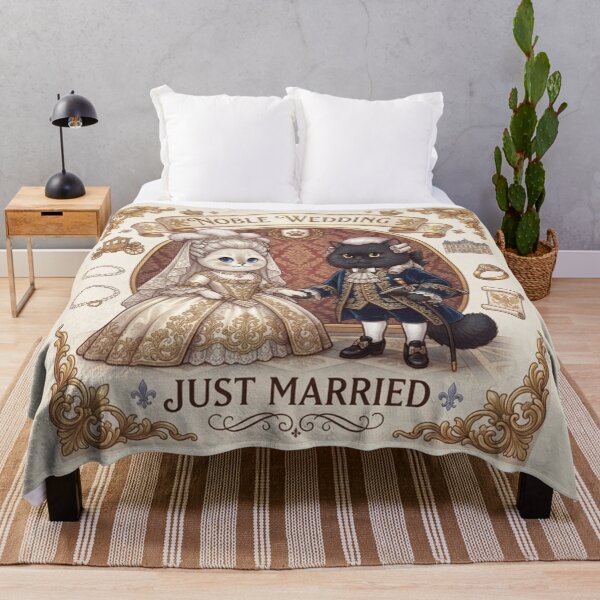 Item preview, Royal Aristocrat Cats Wedding "Noble Wedding" Just Married Baroque Design designed and sold by PetalsPaws.