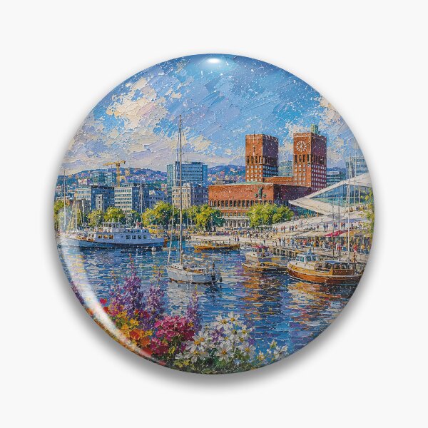 Item preview, Oslo, Norway – a painting of a summer day in this beautiful Scandinavian city. designed and sold by GalleryKauffeld.