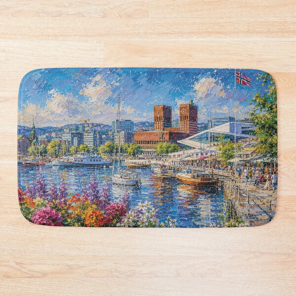 Item preview, Oslo, Norway – a painting of a summer day in this beautiful Scandinavian city. designed and sold by GalleryKauffeld.