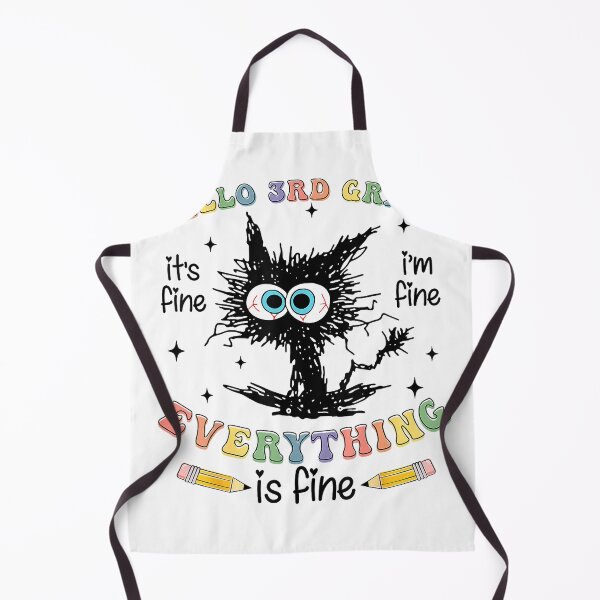 Item preview, Black Cat Hello 3rd Grade Its Fine Im Fine Everything Fine T-Shirt designed and sold by Fr0y000.